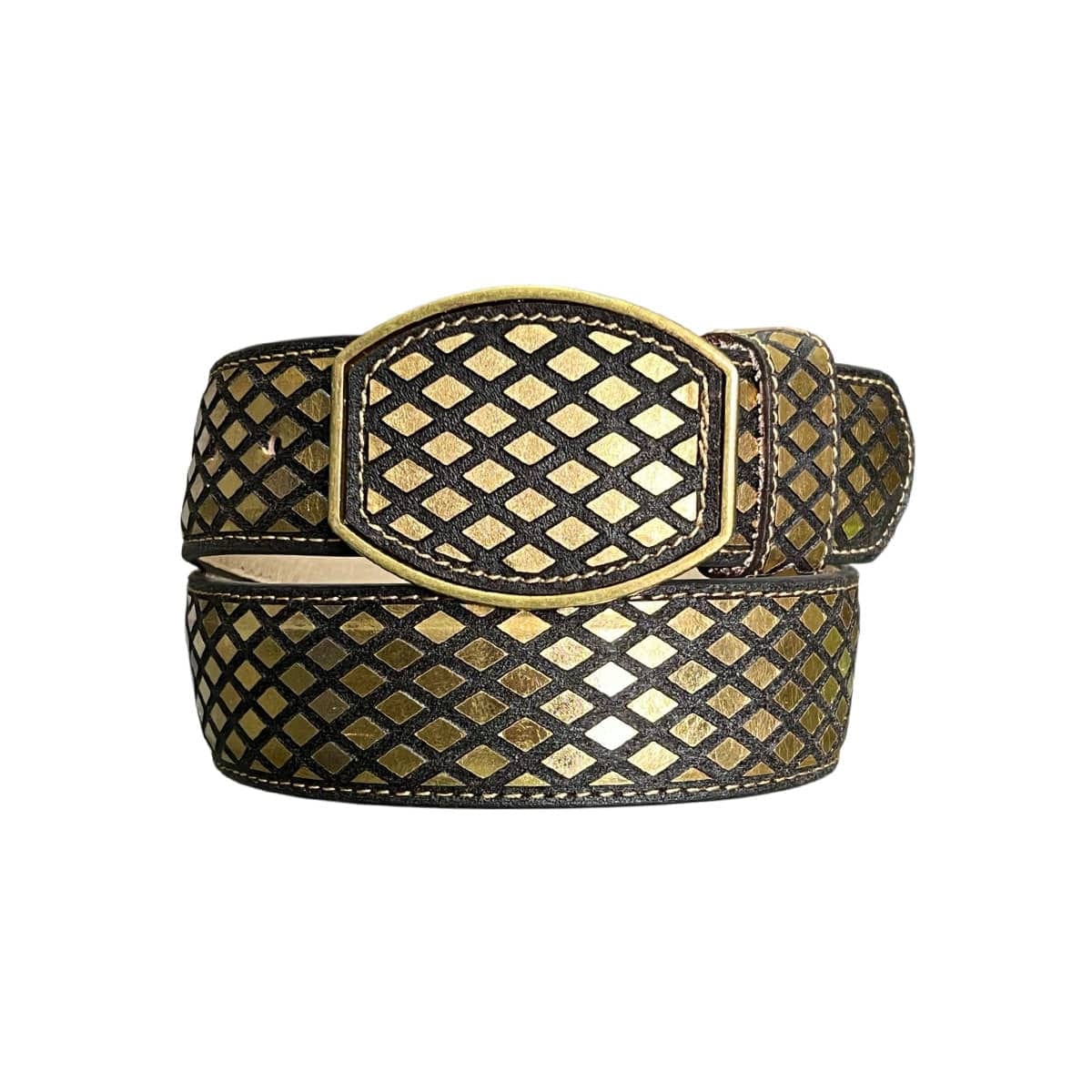 CINTURON LASER CUADRA ORO/PLATA 50MM - Image 4