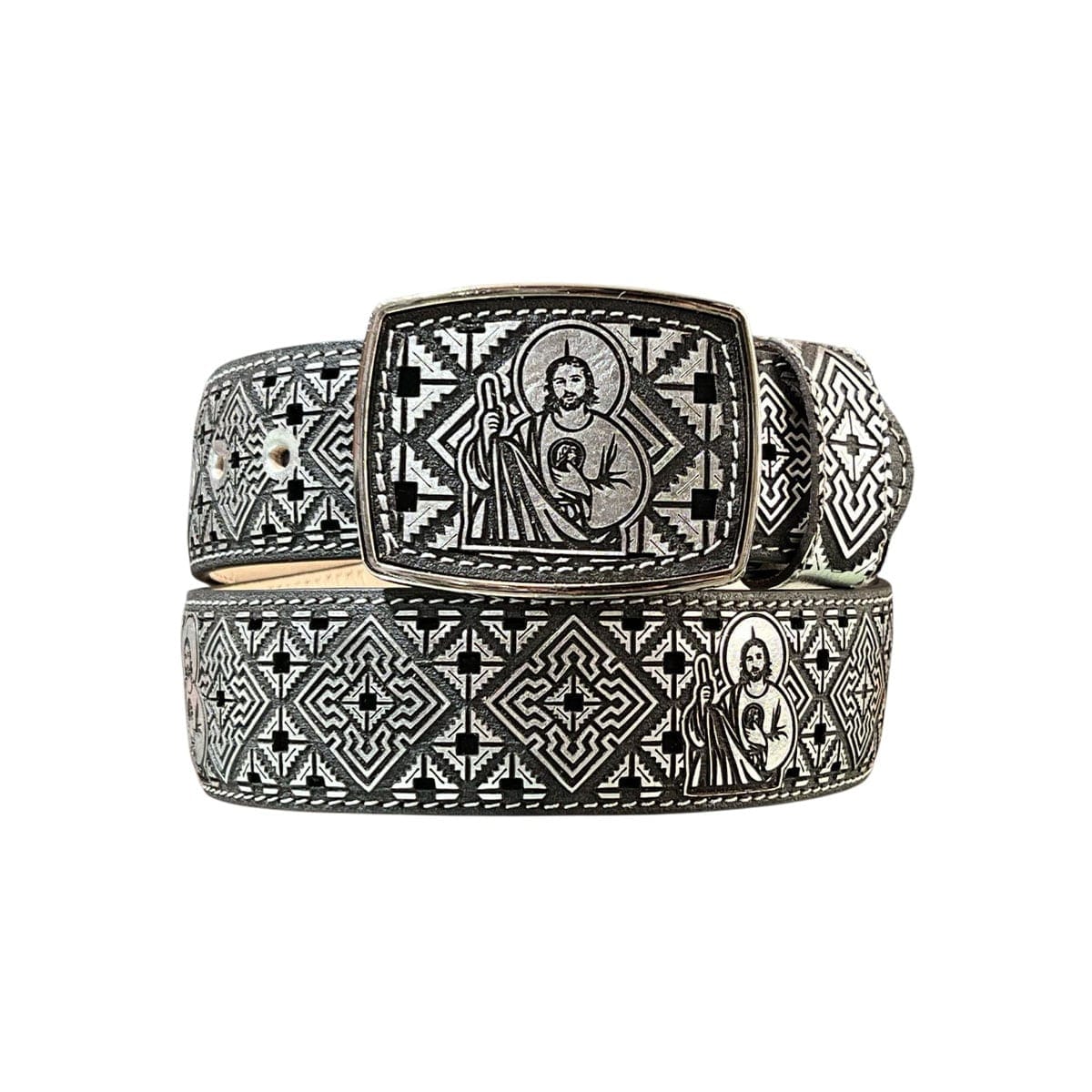 CINTURON LASER CUADRA ORO/PLATA 50MM - Image 2