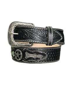 Alternative view of CINTURON SHERIFF GRABADO NIÑO 40MM 22-32