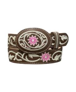 CINTURON BORDADO MAQUINA FLORES PARA NIÑA 22-32