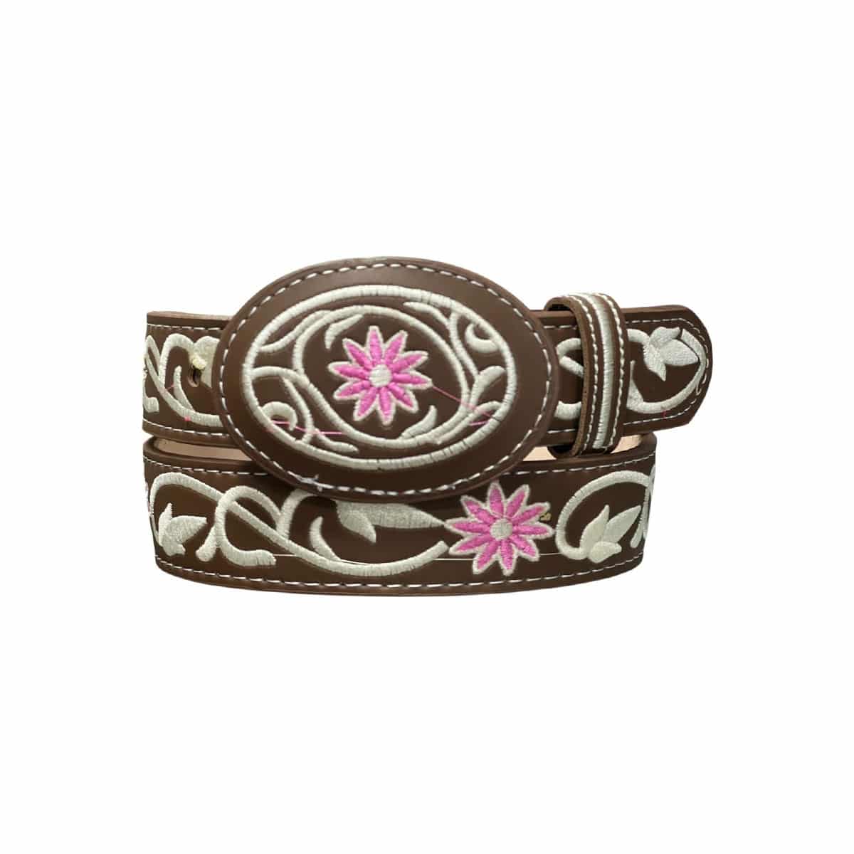 CINTURON BORDADO MAQUINA FLORES PARA NIÑA 22-32